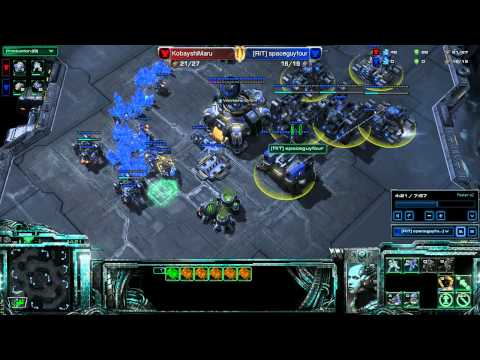 HotS TvT Marine Tank drop vs mass marine all in.