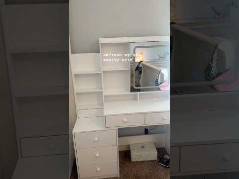 refresh my new vanity with me! link to everything in the comments❤️ #refresh #clean #restock #vanity