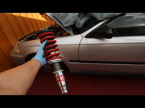 Installing Coilovers on the Ek hatch. FINALLY!!!!
