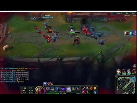 League of Legends : Playing as ZED : 100% Crit Chance!!!