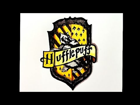 How to draw Harry Potter Hogwarts Houses Hufflepuff...
