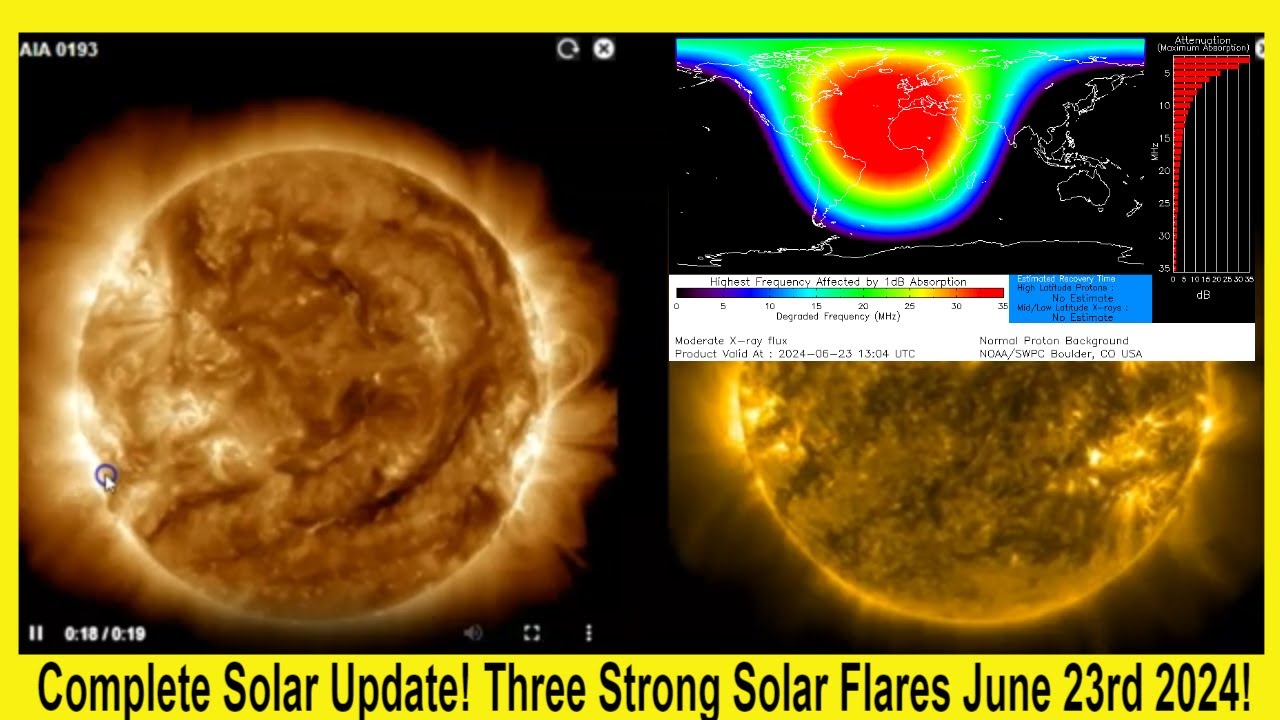Complete Solar Update! Three Strong Solar Flares June 23rd 2024!