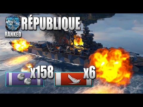 Battleship République, Ranked, 6 ships destroyed - World of Warships