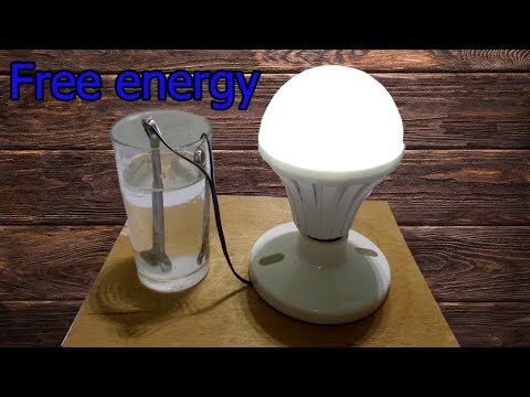 How to make free energy Salt water with light bulb very easy - Science project Experiment 2018