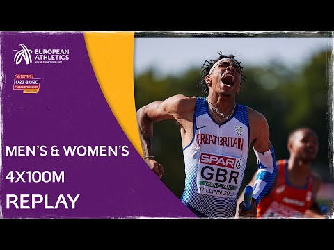 GBR double relay GOLD! Men's & Women's 4x100m Replay - European Athletics U20 Championships