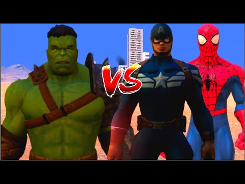 100 Hulk vs 1000 Captain america and 1000 spider man (Marvel vs Marvel)
