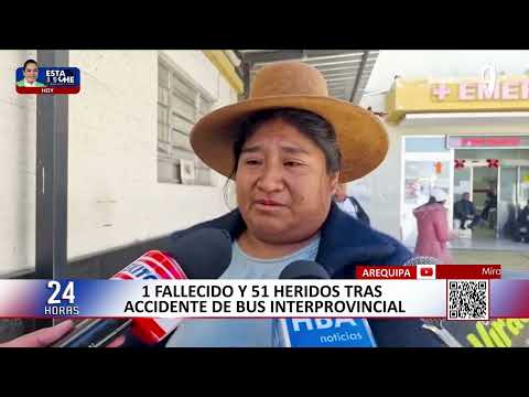 Arequipa: un fallecido y 51 heridos tras accidente de bus interprovincial