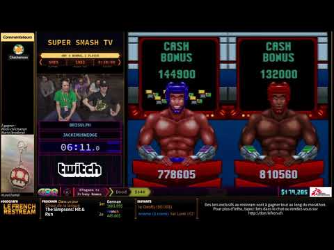 Super Smash TV en 36:50 (Any% Normal 2 Player) [SGDQ2018]
