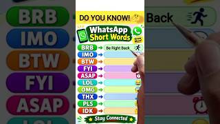 Download lagu Singkatan WhatsApp dan Artinya | Singkatan Bahasa Inggris #shorts mp3