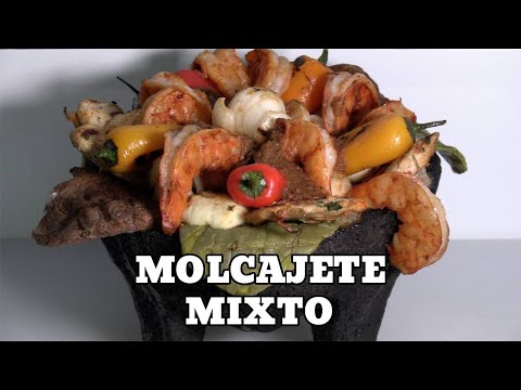 Molcajete Mixto Recipe with Chicken, Steak & Shrimp / Molcajete Mexicano Comida