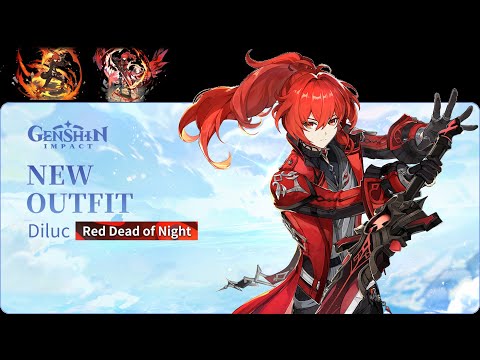 Diluc Outfit Red Dead of Night Comparison | New animations and voice lines!