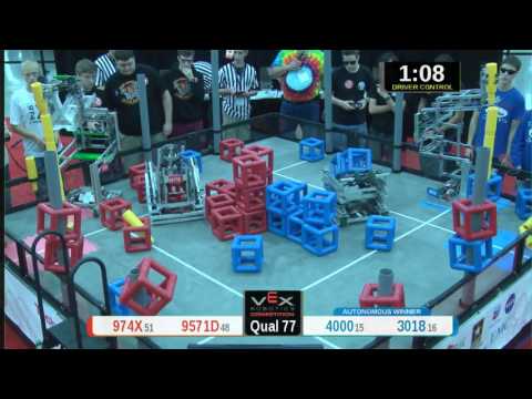 2015 VRC Tech Q77 - 974X 9571D vs 4000 3018 - 50 to 71 - VEX Worlds 2015 - Technology Division