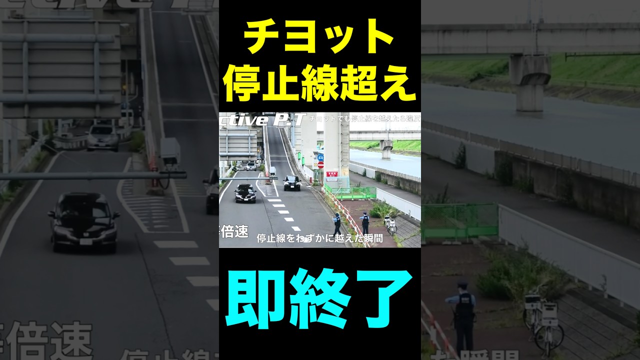 こんなんで？停止線を少しオーバーして、どこが危険か分からないけど、警察官ダッシュで検挙へ　何なんだコレは？