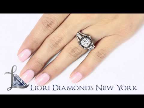 ER-1189 - 2.25 Carat E-SI1 Cushion Cut Diamond Engagement Ring 14k Gold Vintage Style