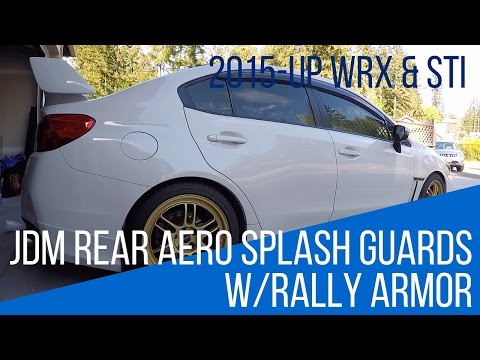 JDM Rear Aero Mud Flaps (Spats) w/ Rally Armor Mud Flaps / 2015 Subaru WRX
