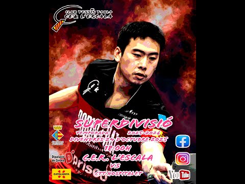 Partit de súper divisió masculina de tenis taula entre c.e.r l'escala vs ctt hospitalet