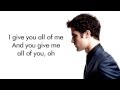 Glee - All Of Me (Lyrics) 