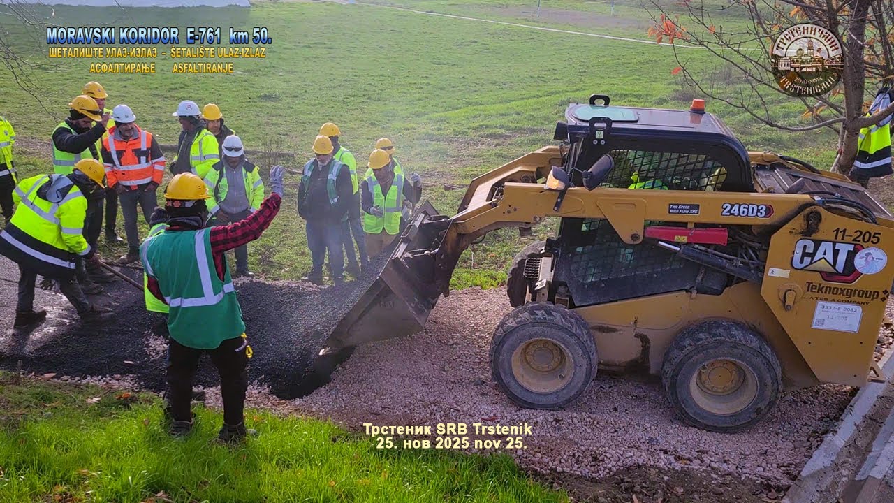 MORAVSKI KORIDOR E-761 km 50. ŠETALIŠTE: Asfaltiranje prilaza i rampi,  OPŠIRNO. TST, 25. nov 2025.
