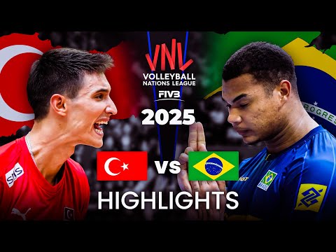 BRAZIL 🇧🇷 vs TURKIYE 🇹🇷 | HIGHLIGHTS | Men's VNL 2025