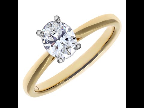 18 Carat Gold Engagement Ring with 0.47 to 0.61 Carat Oval Cut Diamond