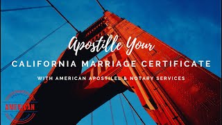 California Marriage Certificate Apostille
