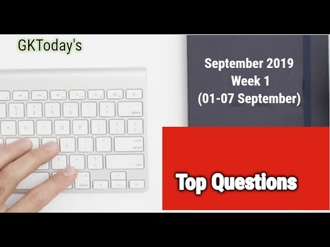 September 2019 Week 1(01-07 September) Current Affairs[English]