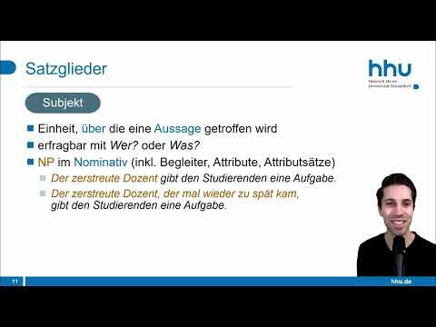 Syntax II: Satzdefinition, Satzglieder, Subjekt, Prädikat, Objekt | Grammatik