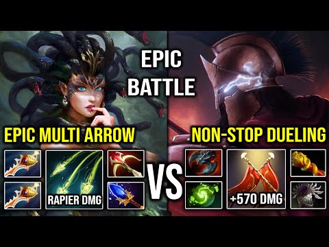 CRAZIEST BATTLE EVER 100K Damage Rapier Medusa Vs Free Rapier Duel Damage Legion Commander DotA 2