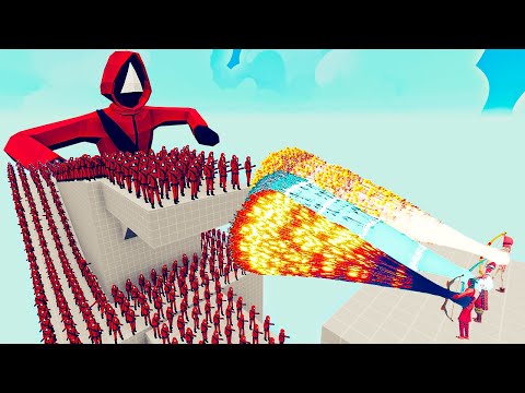 100x SQUID GAME-GUARD + 2x GIANT vs 3x EVERY GOD - Totally Accurate Battle Simulator TABS
