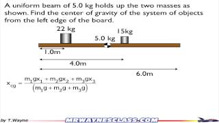 Center of mass / Center of gravity Example Calculation