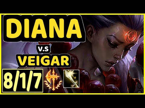 LVSYAN (DIANA) vs VEIGAR - 8/1/7 KDA MID GAMEPLAY - EUW Ranked GRANDMASTER