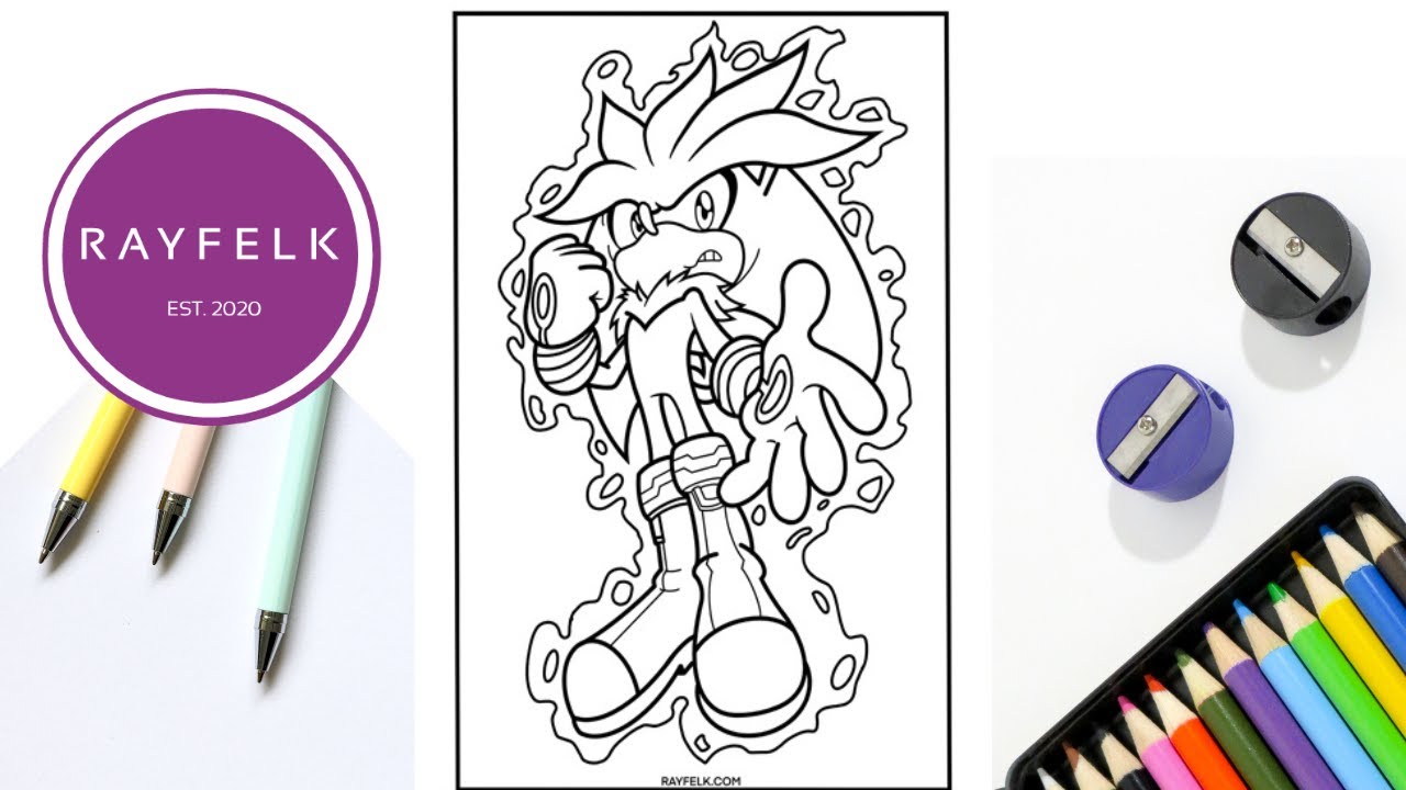 Silver the Hedgehog Coloring Page | Free Sonic Coloring Pages | Rayfelk Printables