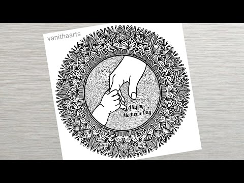 Mother s Day Mandala Art how to draw mandala for beginners Mother s Day Drawing Doodle