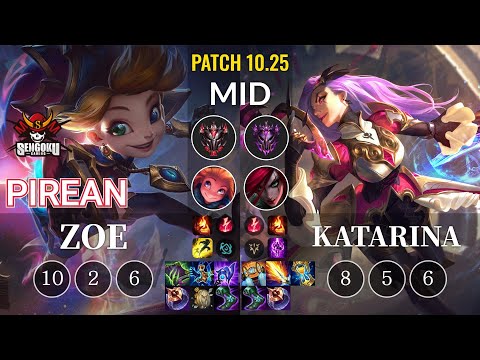 SG Pirean Zoe vs Katarina Mid - KR Patch 10.25
