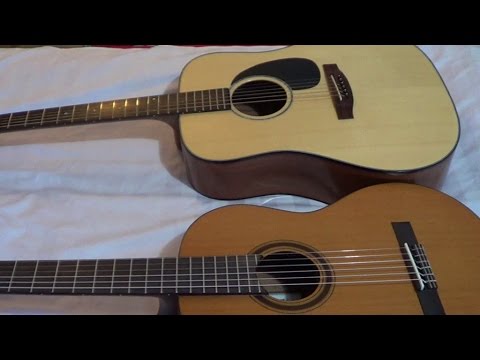 Acoustic Guitar Comparison: Acoustic Steel String Guitar vs Classical Nylon String Guitar