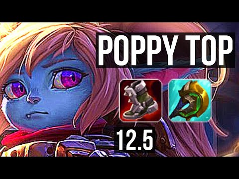 POPPY vs GNAR (TOP) | Rank 5 Poppy, 2.1M mastery, 6/0/0, 500+ games | KR Challenger | 12.5
