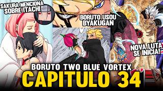 BOMBA! BORUTO ENFRENTA CODE E SAKURA CITA ITACHI PARA SARADA EM BORUTO TWO BLUE VORTEX - CAPTULO 34