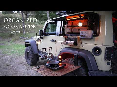 Organized Car CAMPING in RAIN FOREST [ Relaxing SOLO trip, ASMR ]
