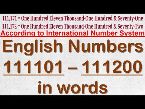 English Numbers 111101 – 111200 in words | spellings | number name