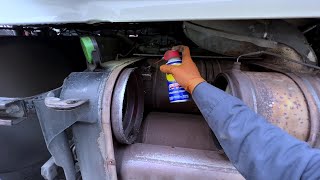 How we change DPF Filters on 2018 Freightliner Cascadia with Detroit engine.