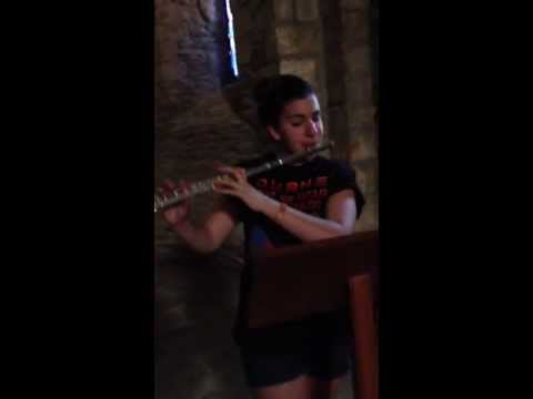 Chloe V.DeBanff plays Flute Etude in 11th century Church