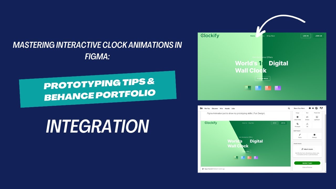 Level Up Your Portfolio: Figma Clock Animation Tutorial with Prototyping & Behance Interaction