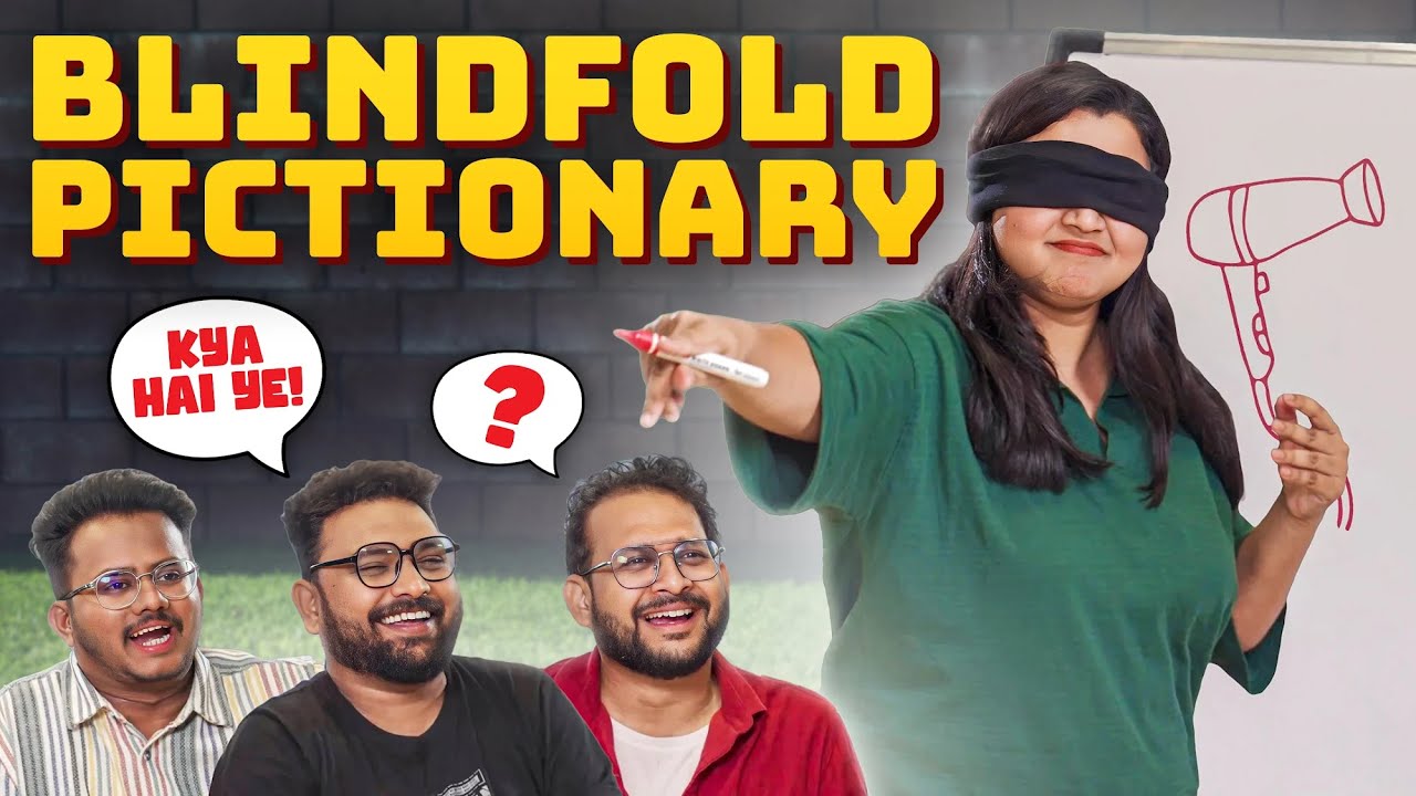 Blindfold Pictionary Challenge 🎨👨🏻‍🦯🤯| Guess the Drawing | Wait For It