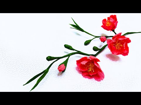DIY Crepe Paper Flower: How to Make a Peach Blossom - EP28