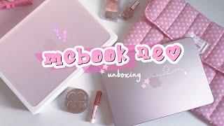 🎀 macbook neo unboxing (blush) + accessories 💕 pink aesthetic