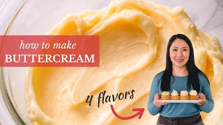 2 TIPS for light and fluffy American BUTTERCREAM frosting (+ 3 flavors!!)