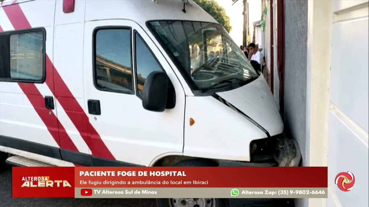 Paciente foge do hospital e causa acidente em Ibiraci