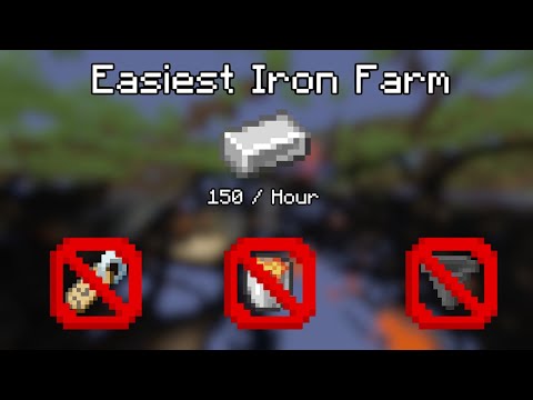 Minecraft - Easiest iron farm / 1.20.4+ / No name tag no lava no hopper