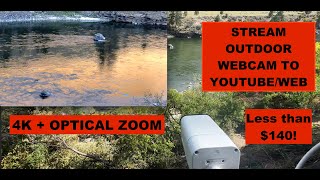 How to Livestream Outdoor Webcam to YouTube | 5x Optical Zoom | Website Embed