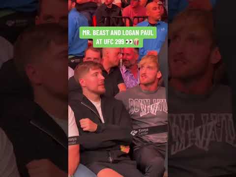Mr. Beast sitting with Logan Paul 🍿 #UFC299
